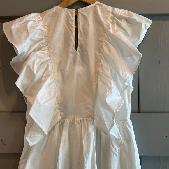 Mable White Ruffle Sleeve Mini Dress Size S - Picture 7 of 8